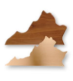 Walnut State of Virginia & Brass Engraving Plate