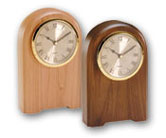 Round Top Clock in Cherry & Walnut